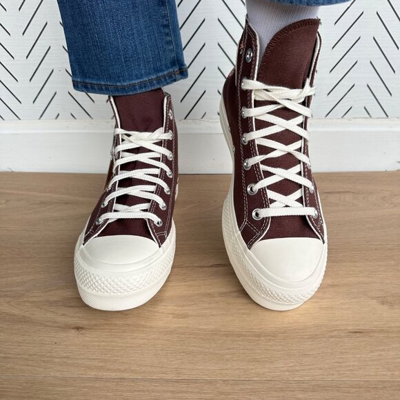 ⭐Converse Chuck Taylor Lift Platform Embroidered Sz 6 Womens Shoes Brown A08174C - Picture 6 of 14